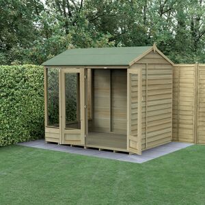 Forest Garden 8' x 6' Forest 4Life 25yr Guarantee Double Door Reverse Apex Summer House (2.42m x 1.99m)