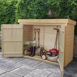 Forest Garden 6'5 x 2'10 Forest Shiplap Large Double Door Pent Wooden Garden Storage - Outdoor Bike / Mower Store (1.9m x 0.86m)