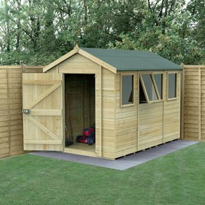 Forest Garden 10' x 6' Forest Timberdale 25yr Guarantee Tongue & Groove Pressure Treated Apex Shed â 4 Windows (3.06m x 1.98m)