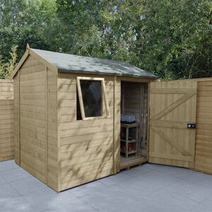Forest Garden 8' x 6' Forest Timberdale 25yr Guarantee Tongue & Groove Pressure Treated Reverse Apex Shed (2.47m x 1.98m) Forest Garden 8' x 6' Forest Timberdale 25yr Guarantee Tongue & Groove Pressure Treated Reverse Apex Shed (2.47m x 1.98m)