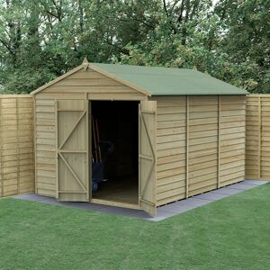 Forest Garden 12' x 8' Forest 4Life 25yr Guarantee Overlap Pressure Treated Windowless Double Door Apex Wooden Shed (3.6m x 2.61m) Forest Garden 12' x 8' Forest 4Life 25yr Guarantee Overlap Pressure Treated Windowless Double Door Apex Wooden Shed (3.6m x 2.61m)