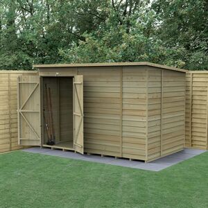 Forest Garden 10' x 6' Forest 4Life 25yr Guarantee Overlap Pressure Treated Windowless Double Door Pent Wooden Shed (3.11m x 2.04m) Forest Garden 10' x 6' Forest 4Life 25yr Guarantee Overlap Pressure Treated Windowless Double Door Pent Wooden Shed (3.11m x 2.04m)