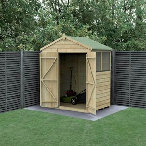 Forest Garden 6' x 4' Forest Beckwood 25yr Guarantee Shiplap Pressure Treated Double Door Apex Wooden Shed (1.99m x 1.23m) Forest Garden 6' x 4' Forest Beckwood 25yr Guarantee Shiplap Pressure Treated Double Door Apex Wooden Shed (1.99m x 1.23m)