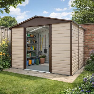 10' x 8' Yardmaster Shiplap Metal Shed Brown Finish (3.03m x 2.37m) 10' x 8' Yardmaster Shiplap Metal Shed Brown Finish (3.03m x 2.37m)