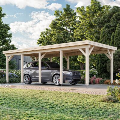 PALMAKO Karl 3.6x7.6m Carport - Flat Roof, Nordic Spruce PALMAKO Karl 3.6x7.6m Carport - Flat Roof, Nordic Spruce