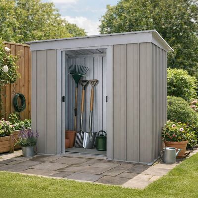 YARDMASTER Brandenburg 64TPZ Light Grey Garden Shed - Garden Shed YARDMASTER Brandenburg 64TPZ Light Grey Garden Shed - Garden Shed