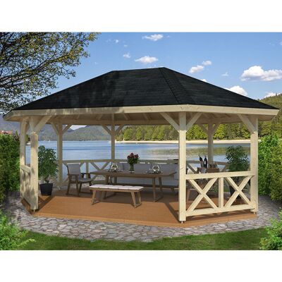 Palmako Betty Garden Pavilion - 20x15 ft, Natural, Octagonal - Garden Pavilion Palmako Betty Garden Pavilion - 20x15 ft, Natural, Octagonal - Garden Pavilion