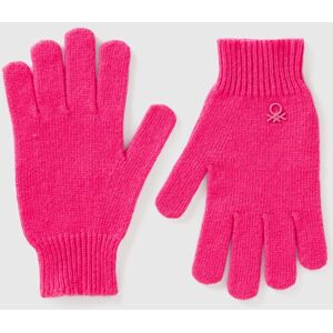 United Colors of Benetton Benetton, Knit Gloves With Logo, Fuchsia, Kids United Colors of Benetton Benetton, Knit Gloves With Logo, Fuchsia, Kids
