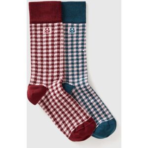 United Colors of Benetton Benetton, Two Pack Of High Check Socks, Multi-color, Men United Colors of Benetton Benetton, Two Pack Of High Check Socks, Multi-color, Men