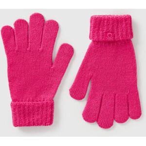 United Colors of Benetton Benetton, Knit Gloves With Logo, Fuchsia, Kids United Colors of Benetton Benetton, Knit Gloves With Logo, Fuchsia, Kids