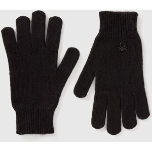 United Colors of Benetton Benetton, Knit Gloves With Logo, Black, Kids United Colors of Benetton Benetton, Knit Gloves With Logo, Black, Kids