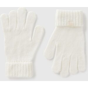 United Colors of Benetton Benetton, Knit Gloves With Logo, Creamy White, Kids United Colors of Benetton Benetton, Knit Gloves With Logo, Creamy White, Kids