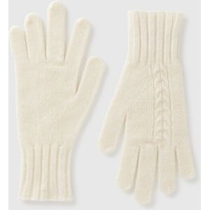 United Colors of Benetton Benetton, Gloves With Cable Knit, Creamy White, Women United Colors of Benetton Benetton, Gloves With Cable Knit, Creamy White, Women