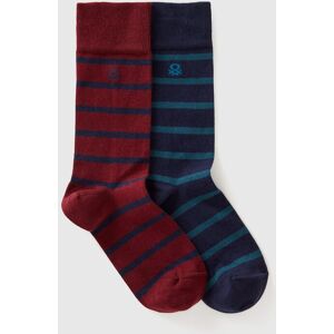 United Colors of Benetton Benetton, Two Pairs Of High Striped Socks, Multi-color, Men United Colors of Benetton Benetton, Two Pairs Of High Striped Socks, Multi-color, Men