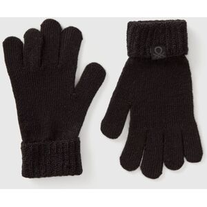 United Colors of Benetton Benetton, Knit Gloves With Logo, Black, Kids United Colors of Benetton Benetton, Knit Gloves With Logo, Black, Kids