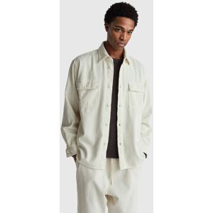 United Colors of Benetton Benetton, Ribbed Velvet Shirt, Creamy White, Men United Colors of Benetton Benetton, Ribbed Velvet Shirt, Creamy White, Men