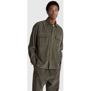 United Colors of Benetton Benetton, Ribbed Velvet Shirt, Military Green, Men United Colors of Benetton Benetton, Ribbed Velvet Shirt, Military Green, Men