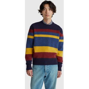 United Colors of Benetton Benetton, Striped Sweater In Shetland Wool, Blue, Men United Colors of Benetton Benetton, Striped Sweater In Shetland Wool, Blue, Men