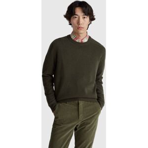 United Colors of Benetton Benetton, Crew Neck Sweater In Pure Merino Wool, Dark Green, Men United Colors of Benetton Benetton, Crew Neck Sweater In Pure Merino Wool, Dark Green, Men