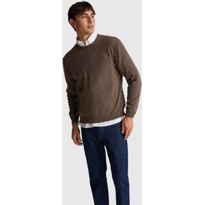 United Colors of Benetton Benetton, Gray Crew Neck Sweater In Pure Merino Wool, Brown, Men United Colors of Benetton Benetton, Gray Crew Neck Sweater In Pure Merino Wool, Brown, Men