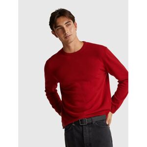 United Colors of Benetton Benetton, Burgundy Crew Neck Sweater In Pure Merino Wool, Burgundy, Men United Colors of Benetton Benetton, Burgundy Crew Neck Sweater In Pure Merino Wool, Burgundy, Men