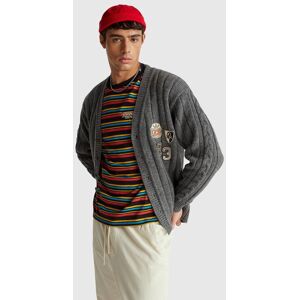 United Colors of Benetton Benetton, Stranger Things Cardigan In Pure Wool, Dark Gray, Men United Colors of Benetton Benetton, Stranger Things Cardigan In Pure Wool, Dark Gray, Men