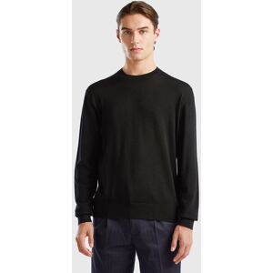 United Colors of Benetton Benetton, Black Sweater In Pure Merino Wool, Black, Men United Colors of Benetton Benetton, Black Sweater In Pure Merino Wool, Black, Men