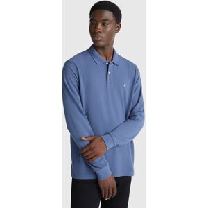United Colors of Benetton Benetton, Long Sleeve Cotton Polo, Air Force Blue, Men United Colors of Benetton Benetton, Long Sleeve Cotton Polo, Air Force Blue, Men