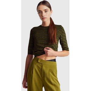 United Colors of Benetton Benetton, Short Sleeve Sweater In Viscose Blend, Military Green, Women United Colors of Benetton Benetton, Short Sleeve Sweater In Viscose Blend, Military Green, Women