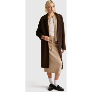 United Colors of Benetton Benetton, Midi Coat In Wool Blend, Dark Brown, Women United Colors of Benetton Benetton, Midi Coat In Wool Blend, Dark Brown, Women