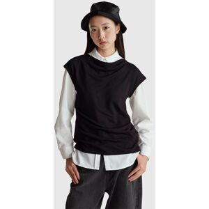 United Colors of Benetton Benetton, Sleeveless Crepe T-shirt, Black, Women United Colors of Benetton Benetton, Sleeveless Crepe T-shirt, Black, Women