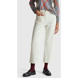 United Colors of Benetton Benetton, Straight Corduroy Trousers, Creamy White, Women United Colors of Benetton Benetton, Straight Corduroy Trousers, Creamy White, Women