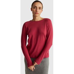 United Colors of Benetton Benetton, Red Crew Neck Sweater In Cashmere And Wool Blend, Strawberry, Women United Colors of Benetton Benetton, Red Crew Neck Sweater In Cashmere And Wool Blend, Strawberry, Women