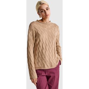 United Colors of Benetton Benetton, Cashmere Blend Sweater With Cable Knit, Beige, Women United Colors of Benetton Benetton, Cashmere Blend Sweater With Cable Knit, Beige, Women