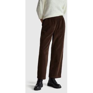 United Colors of Benetton Benetton, Wide Velvet Trousers, Brown, Women United Colors of Benetton Benetton, Wide Velvet Trousers, Brown, Women