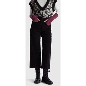 United Colors of Benetton Benetton, Straight Corduroy Trousers, Black, Women United Colors of Benetton Benetton, Straight Corduroy Trousers, Black, Women