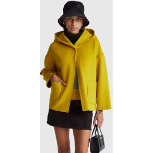 United Colors of Benetton Benetton, Jacket With Hood In Wool Blend, Mustard, Women United Colors of Benetton Benetton, Jacket With Hood In Wool Blend, Mustard, Women