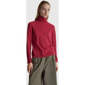 United Colors of Benetton Benetton, Red Turtleneck Sweater In Cashmere And Wool Blend, Strawberry, Women United Colors of Benetton Benetton, Red Turtleneck Sweater In Cashmere And Wool Blend, Strawberry, Women