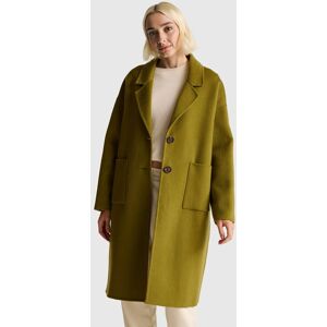 United Colors of Benetton Benetton, Midi Coat In Wool Blend, Military Green, Women United Colors of Benetton Benetton, Midi Coat In Wool Blend, Military Green, Women