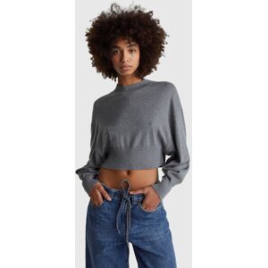 United Colors of Benetton Benetton, Cropped Turtleneck Sweater, Dark Gray, Women United Colors of Benetton Benetton, Cropped Turtleneck Sweater, Dark Gray, Women