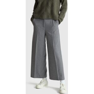 United Colors of Benetton Benetton, Wide Leg Houndstooth Trousers, Black, Women United Colors of Benetton Benetton, Wide Leg Houndstooth Trousers, Black, Women