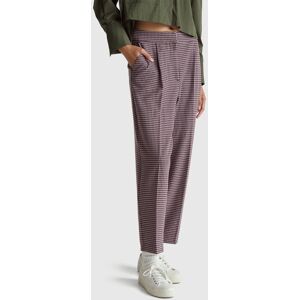 United Colors of Benetton Benetton, Houndstooth Flannel Trousers, Pink, Women United Colors of Benetton Benetton, Houndstooth Flannel Trousers, Pink, Women