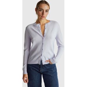 United Colors of Benetton Benetton, Lilac Crew Neck Cardigan In Pure Merino Wool, Lilac, Women United Colors of Benetton Benetton, Lilac Crew Neck Cardigan In Pure Merino Wool, Lilac, Women
