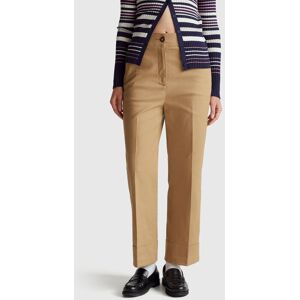 United Colors of Benetton Benetton, Straight Trousers With Cuff, Camel, Women United Colors of Benetton Benetton, Straight Trousers With Cuff, Camel, Women