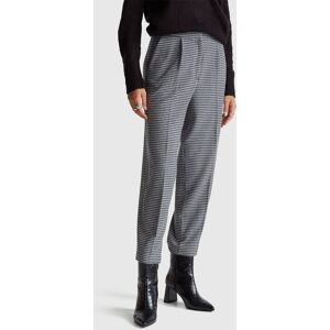 United Colors of Benetton Benetton, Houndstooth Flannel Trousers, Black, Women United Colors of Benetton Benetton, Houndstooth Flannel Trousers, Black, Women