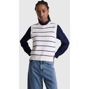 United Colors of Benetton Benetton, Jacquard Vest In Viscose Blend, Creamy White, Women United Colors of Benetton Benetton, Jacquard Vest In Viscose Blend, Creamy White, Women