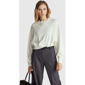 United Colors of Benetton Benetton, Cropped Turtleneck Sweater, Creamy White, Women United Colors of Benetton Benetton, Cropped Turtleneck Sweater, Creamy White, Women
