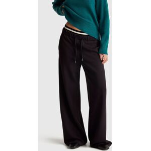 United Colors of Benetton Benetton, Wide Trousers In Stretch Modal, Black, Women United Colors of Benetton Benetton, Wide Trousers In Stretch Modal, Black, Women