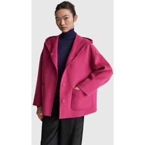 United Colors of Benetton Benetton, Jacket With Hood In Wool Blend, Plum, Women United Colors of Benetton Benetton, Jacket With Hood In Wool Blend, Plum, Women