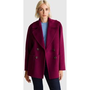 United Colors of Benetton Benetton, Double-breasted Coat In Wool Blend, Burgundy, Women United Colors of Benetton Benetton, Double-breasted Coat In Wool Blend, Burgundy, Women